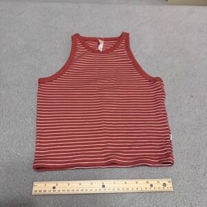 RVCA Sleeveless Tank Top Brown Women's Size Medium Womens Striped Style WL903SEL